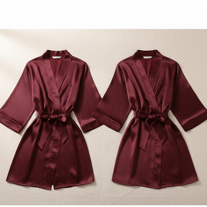 Elegant Silk Couple Gown & Robe Set – 2-Piece Luxury Loungewear