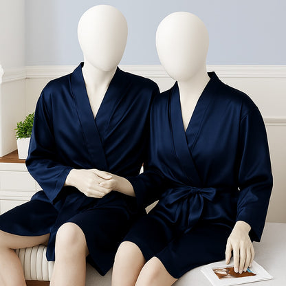 Elegant Silk Couple Gown & Robe Set – 2-Piece Luxury Loungewear