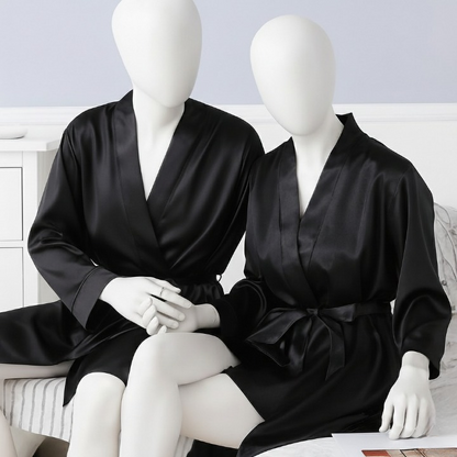 Elegant Silk Couple Gown & Robe Set – 2-Piece Luxury Loungewear