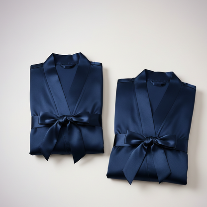 Elegant Silk Couple Gown & Robe Set – 2-Piece Luxury Loungewear