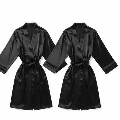 Elegant Silk Couple Gown & Robe Set – 2-Piece Luxury Loungewear